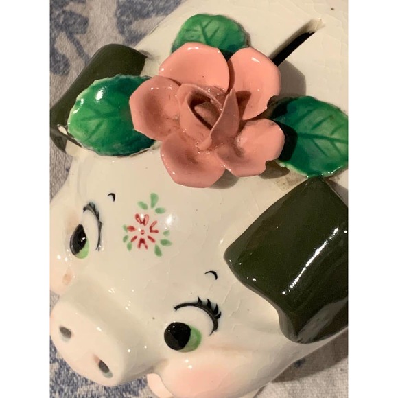 Vintage Hand-painted Lefton Piggy Bank - Picture 7 of 10